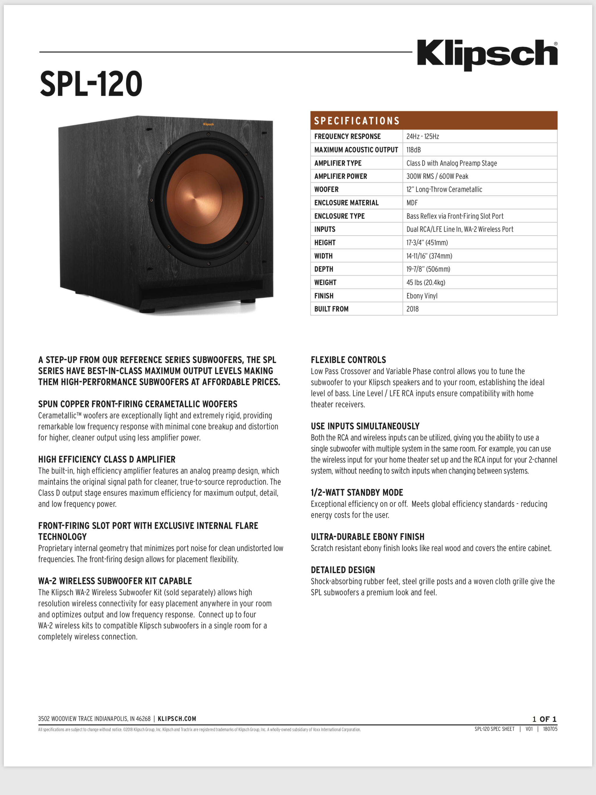 klipsch 120 subwoofer